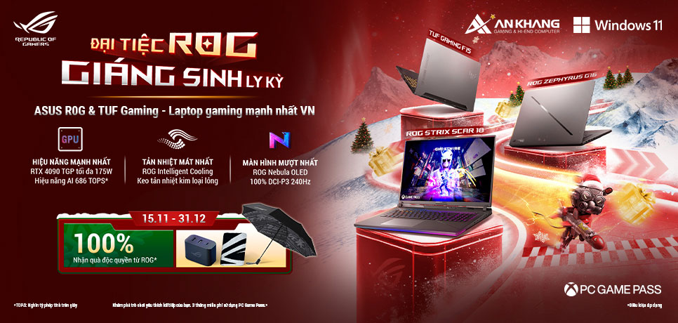 CTKM ASUS: ĐẠI TIỆC ROG - GIÁNG SINH LY KỲ