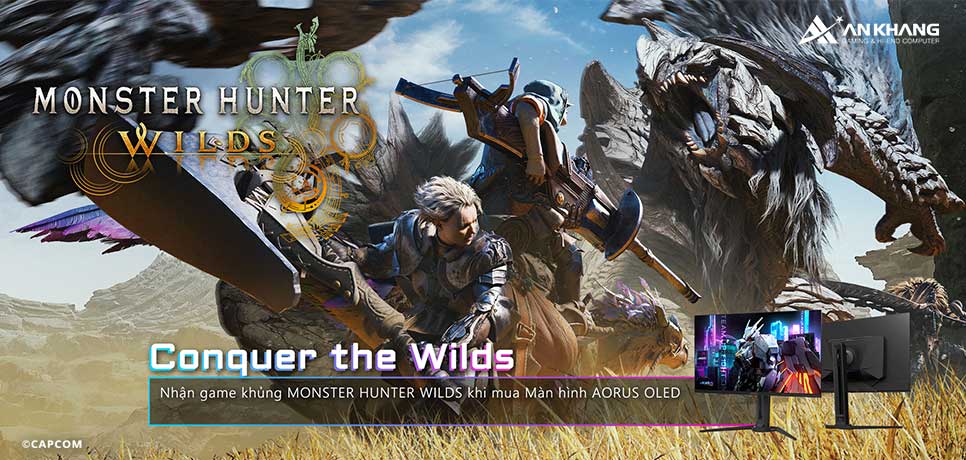 [CTKM Gigabyte]: Tặng code game Monster Hunter Wild cho sản phẩm RTX 50 Series & Màn hình AORUS OLED