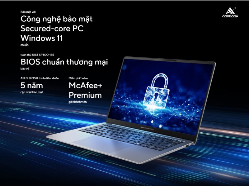 ASUS ExpertBook P Series trang bị hệ thống bảo mật đa lớp vững chắc