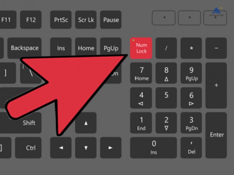 Bật NumLock để ấn phím số